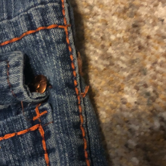STRAIGHT FLAP RED/ORANGE STITCH MENS JEAN - Picture 2 of 16
